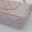 CHANEL Matelasse Chain Shoulder Bag Nylon Purple Gold CC Auth KD560-15