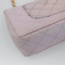CHANEL Matelasse Chain Shoulder Bag Nylon Purple Gold CC Auth KD560-16