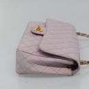 CHANEL Matelasse Chain Shoulder Bag Nylon Purple Gold CC Auth KD560-3
