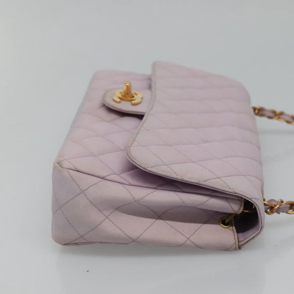 CHANEL Matelasse Chain Shoulder Bag Nylon Purple Gold CC Auth KD560