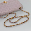 CHANEL Matelasse Chain Shoulder Bag Nylon Purple Gold CC Auth KD560-7