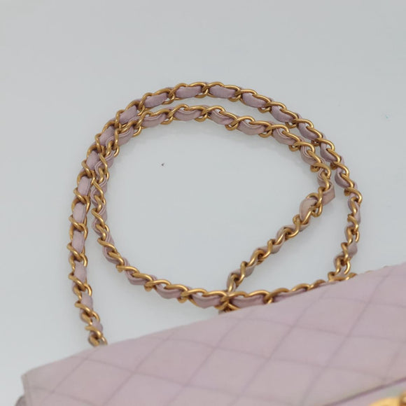 CHANEL Matelasse Chain Shoulder Bag Nylon Purple Gold CC Auth KD560