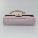 CHANEL Matelasse Chain Shoulder Bag Nylon Purple Gold CC Auth KD560-5