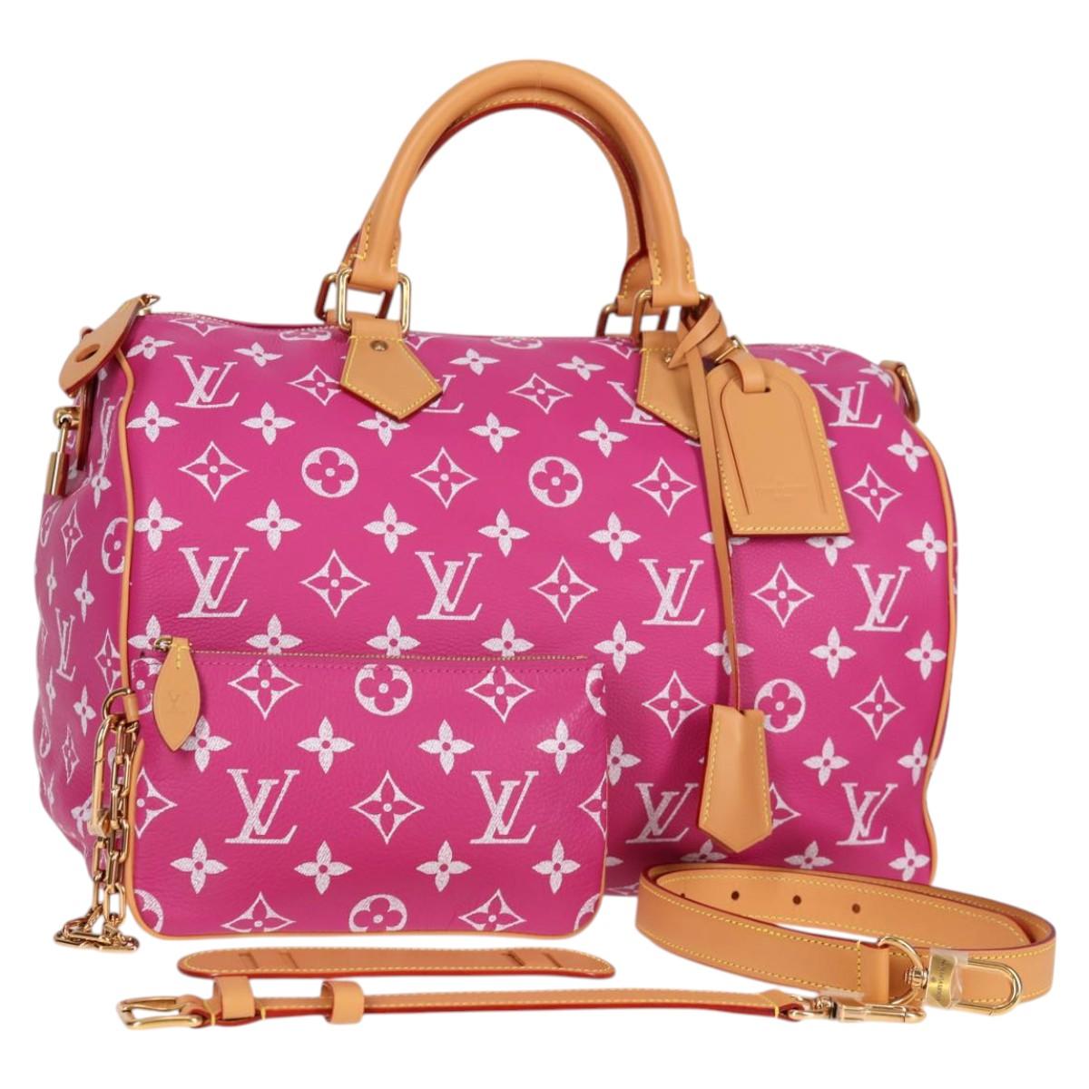LOUIS VUITTON Monogram Speedy P9 Bandouliere 40 Bag Pink M11563 LV