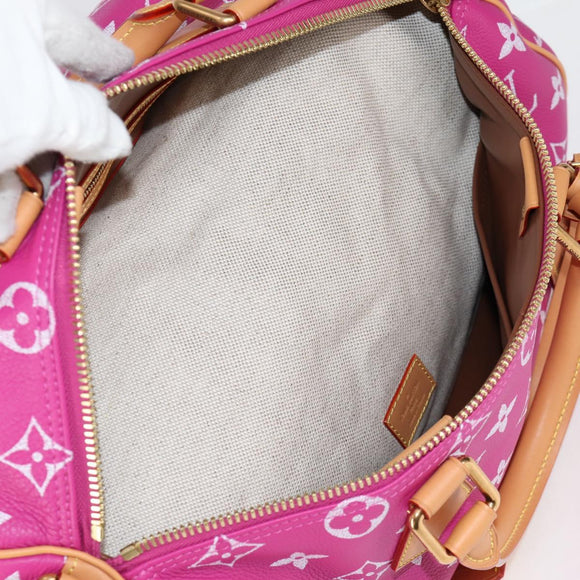 LOUIS VUITTON Monogram Speedy P9 Bandouliere 40 Bag Pink M11563 LV Auth KD564SM