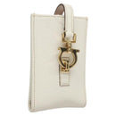 Salvatore Ferragamo Gancini Pouch Leather White Auth KD566-1