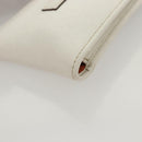 Salvatore Ferragamo Gancini Pouch Leather White Auth KD566-15