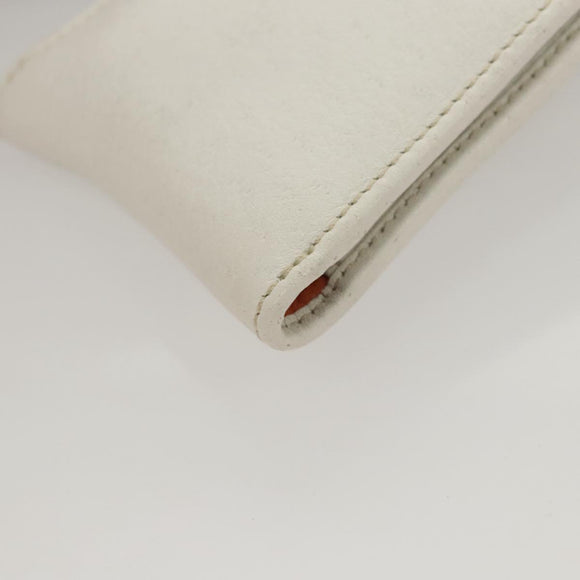 Salvatore Ferragamo Gancini Pouch Leather White Auth KD566