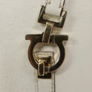 Salvatore Ferragamo Gancini Pouch Leather White Auth KD566-18