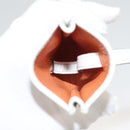 Salvatore Ferragamo Gancini Pouch Leather White Auth KD566-10