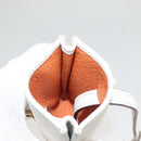 Salvatore Ferragamo Gancini Pouch Leather White Auth KD566-19