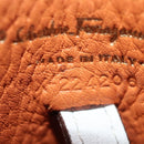 Salvatore Ferragamo Gancini Pouch Leather White Auth KD566-11