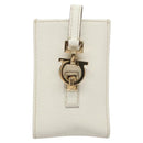 Salvatore Ferragamo Gancini Pouch Leather White Auth KD566-13