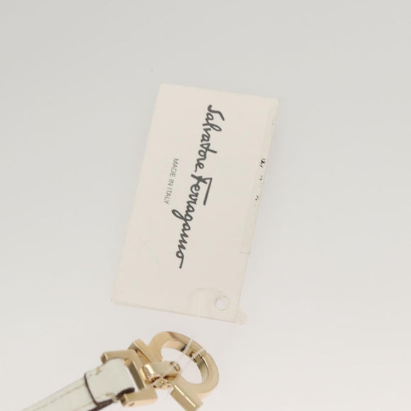 Salvatore Ferragamo Gancini Pouch Leather White Auth KD566