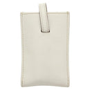 Salvatore Ferragamo Gancini Pouch Leather White Auth KD566-2