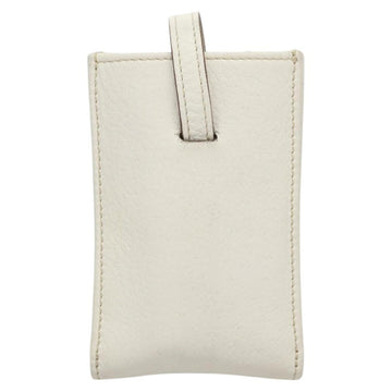 Salvatore Ferragamo Gancini Pouch Leather White Auth KD566 - 0