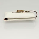 Salvatore Ferragamo Gancini Pouch Leather White Auth KD566-3
