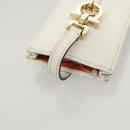 Salvatore Ferragamo Gancini Pouch Leather White Auth KD566-6