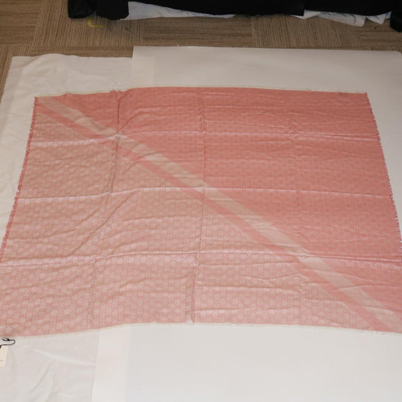 GUCCI GG Canvas Scarf Wool Pink Auth ki2492