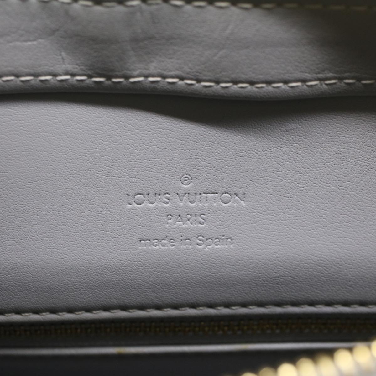 LOUIS VUITTON Monogram Vernis Houston Hand Bag Gris M91053 LV Auth ki3182