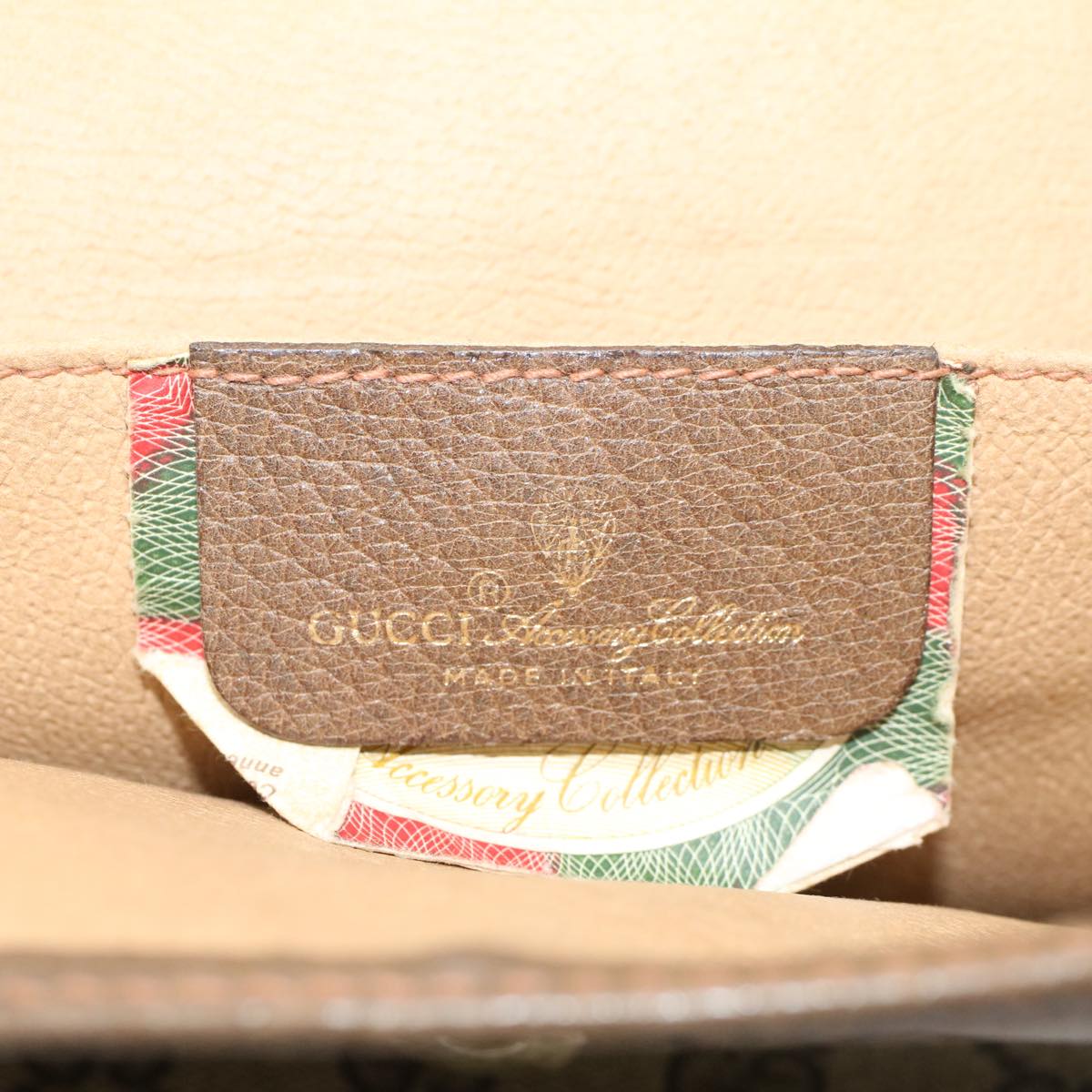 GUCCI GG Canvas Web Sherry Line Clutch Bag Beige Red Green 89.01.031 Auth ki3202