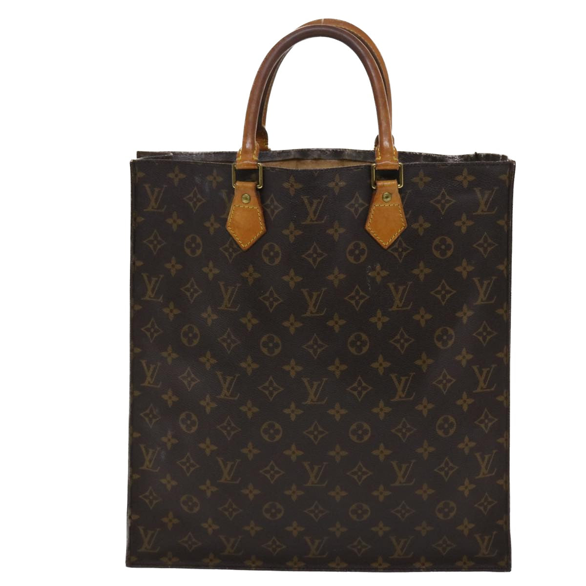 LOUIS VUITTON Monogram Sac Plat Hand Bag M51140 LV Auth ki3223 - 0