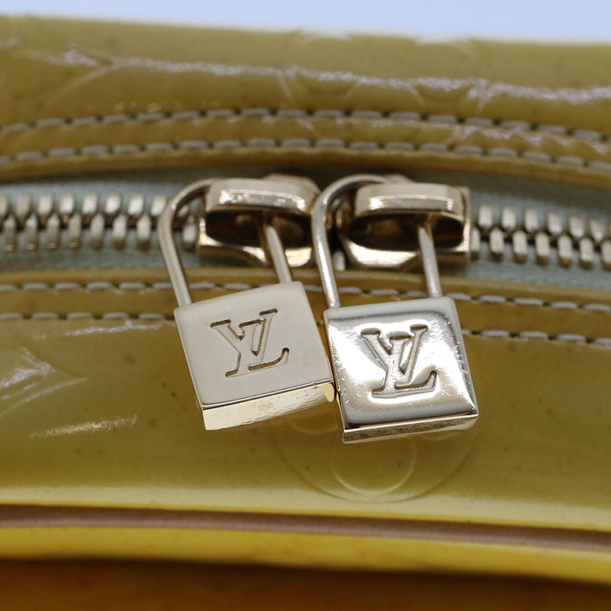LOUIS VUITTON Monogram Vernis Wooster Shoulder Bag Yellow M91075 LV Auth ki3276