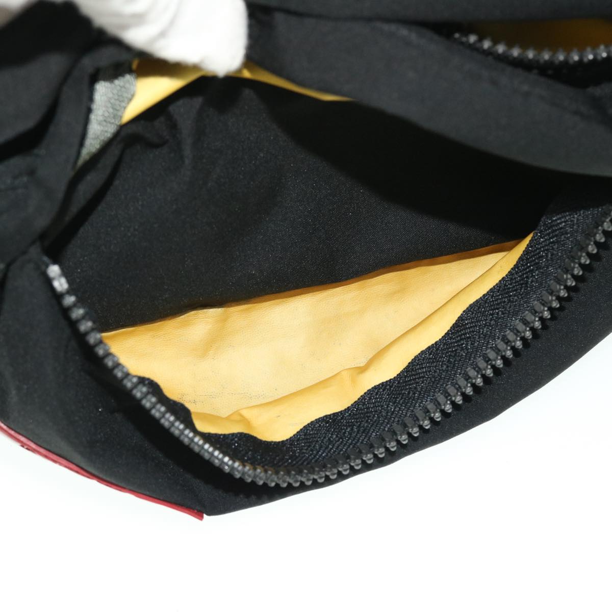 PRADA Sports Waist Bag Nylon Black Red Auth ki3352
