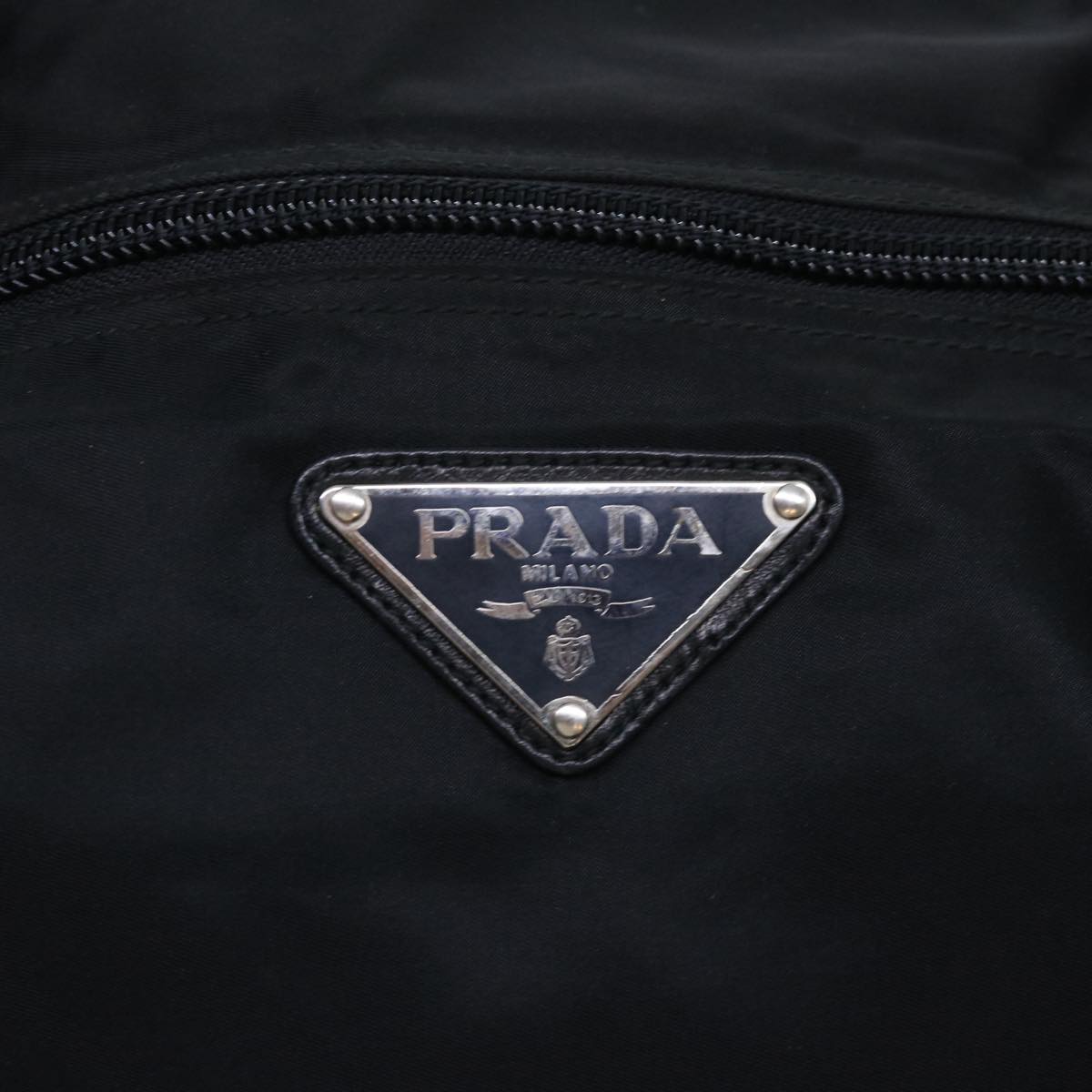 PRADA Boston Bag Nylon Black Auth ki3372