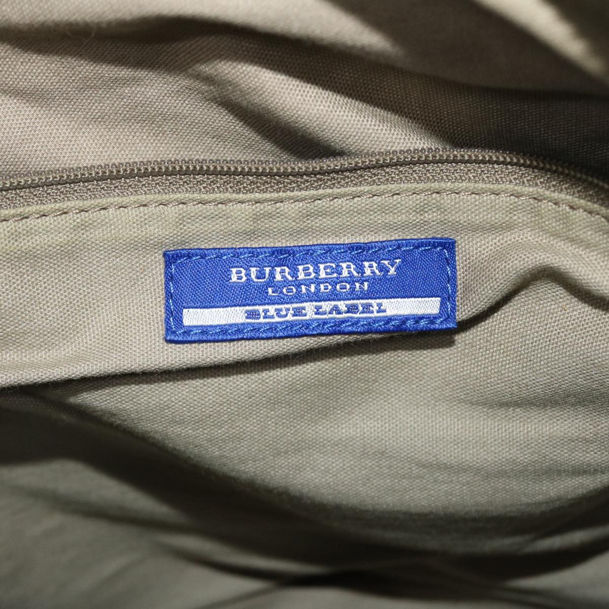 BURBERRY Nova Check Blue Label Shoulder Bag Canvas Beige Pink Auth ki3415