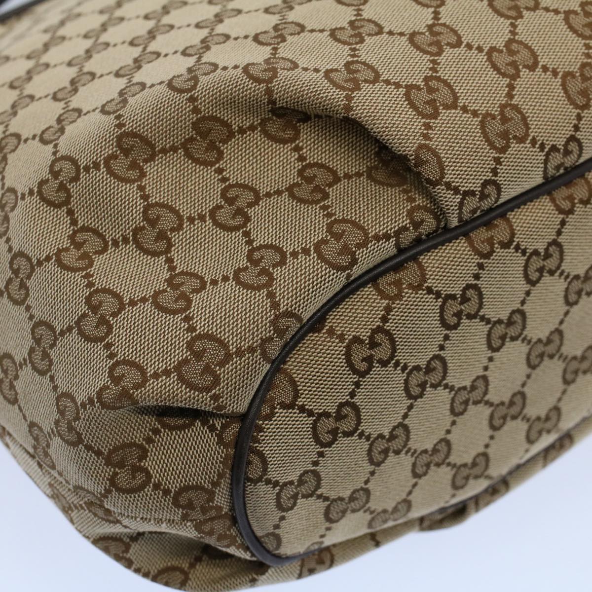 GUCCI GG Canvas Shoulder Bag Beige 388930 Auth ki3436