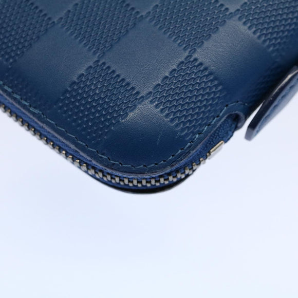 LOUIS VUITTON Damier Infini Organizer Atholl Clutch Bag Blue N41396 Auth ki3459