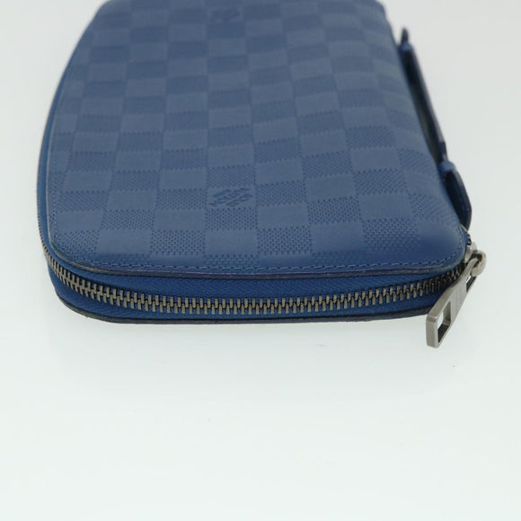 LOUIS VUITTON Damier Infini Organizer Atholl Clutch Bag Blue N41396 Auth ki3459