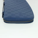 LOUIS VUITTON Damier Infini Organizer Atholl Clutch Bag Blue N41396 Auth ki3459-15