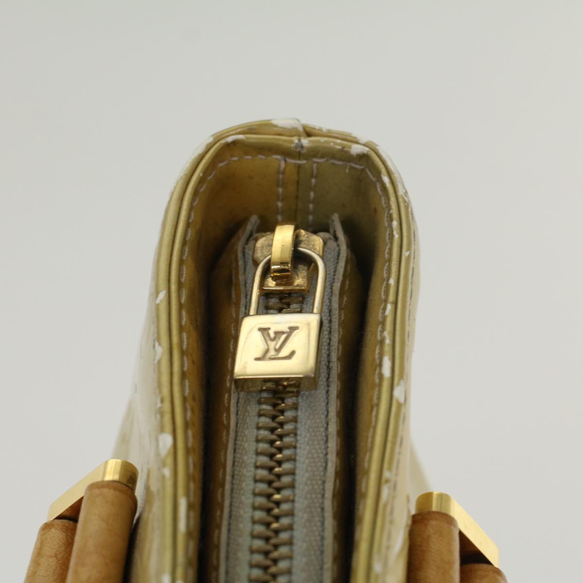 LOUIS VUITTON Monogram Vernis Houston Hand Bag Gris M91053 LV Auth ki3469