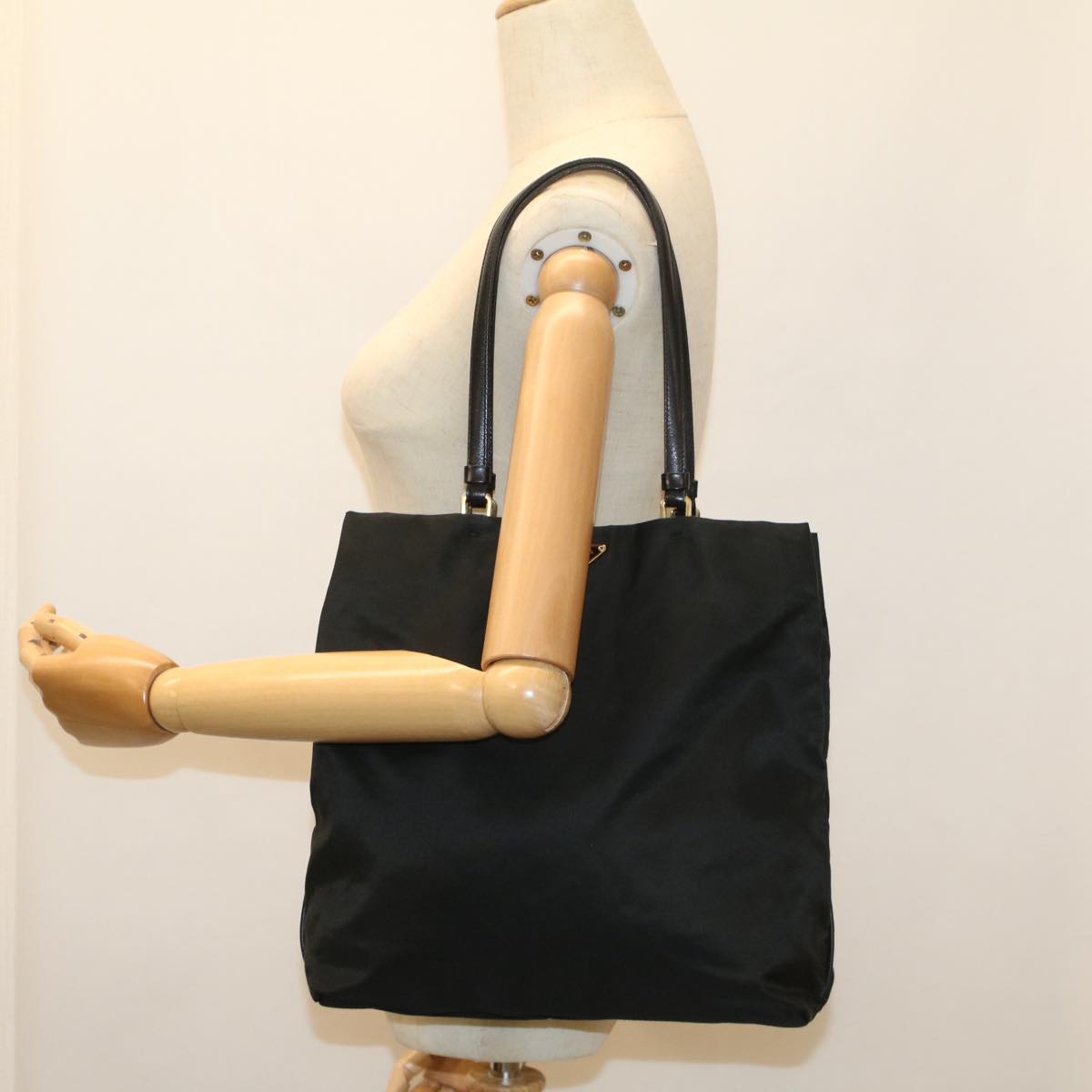 PRADA Tote Bag Nylon Black Auth ki3482