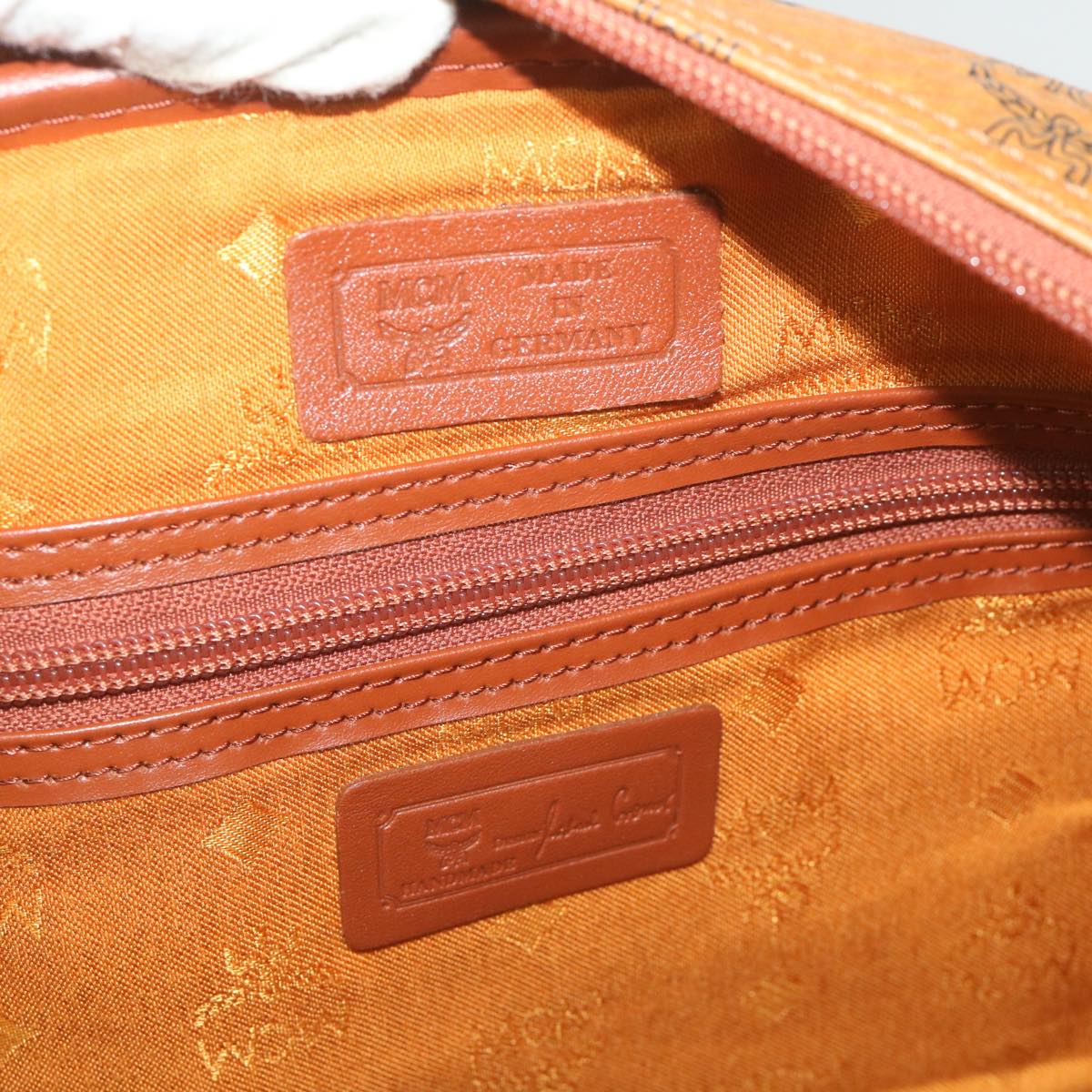MCM Vicetos Logogram Boston Bag PVC Leather 2way Brown Auth ki3512
