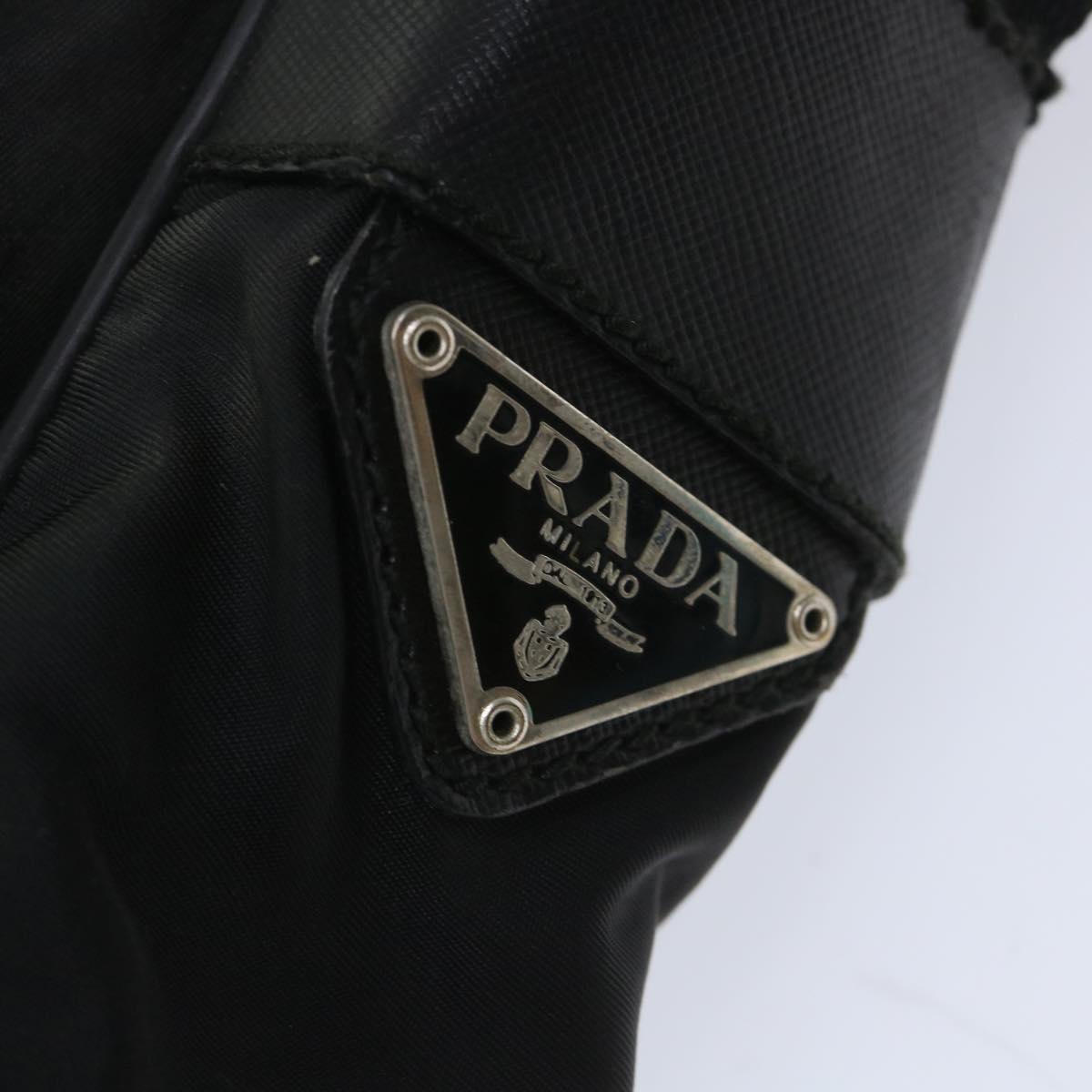 PRADA Shoulder Bag Nylon Black Auth ki3577