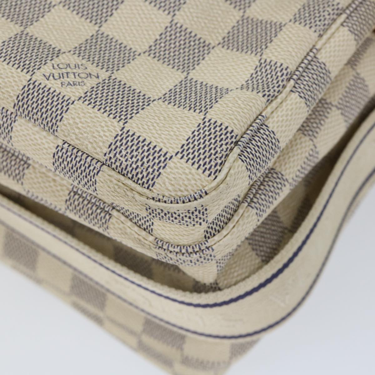 LOUIS VUITTON Damier Azur Naviglio Shoulder Bag N51189 LV Auth ki3626