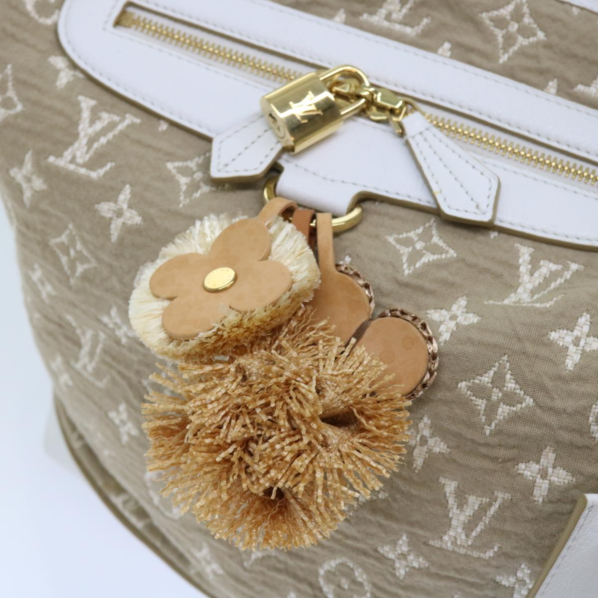 LOUIS VUITTON Monogram Sabia Buzzus PM Bag Beige Bron M93499 LV Auth ki3632