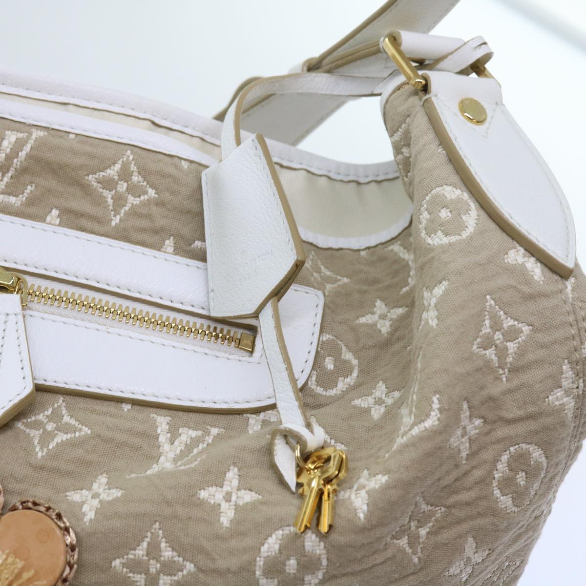 LOUIS VUITTON Monogram Sabia Buzzus PM Bag Beige Bron M93499 LV Auth ki3632