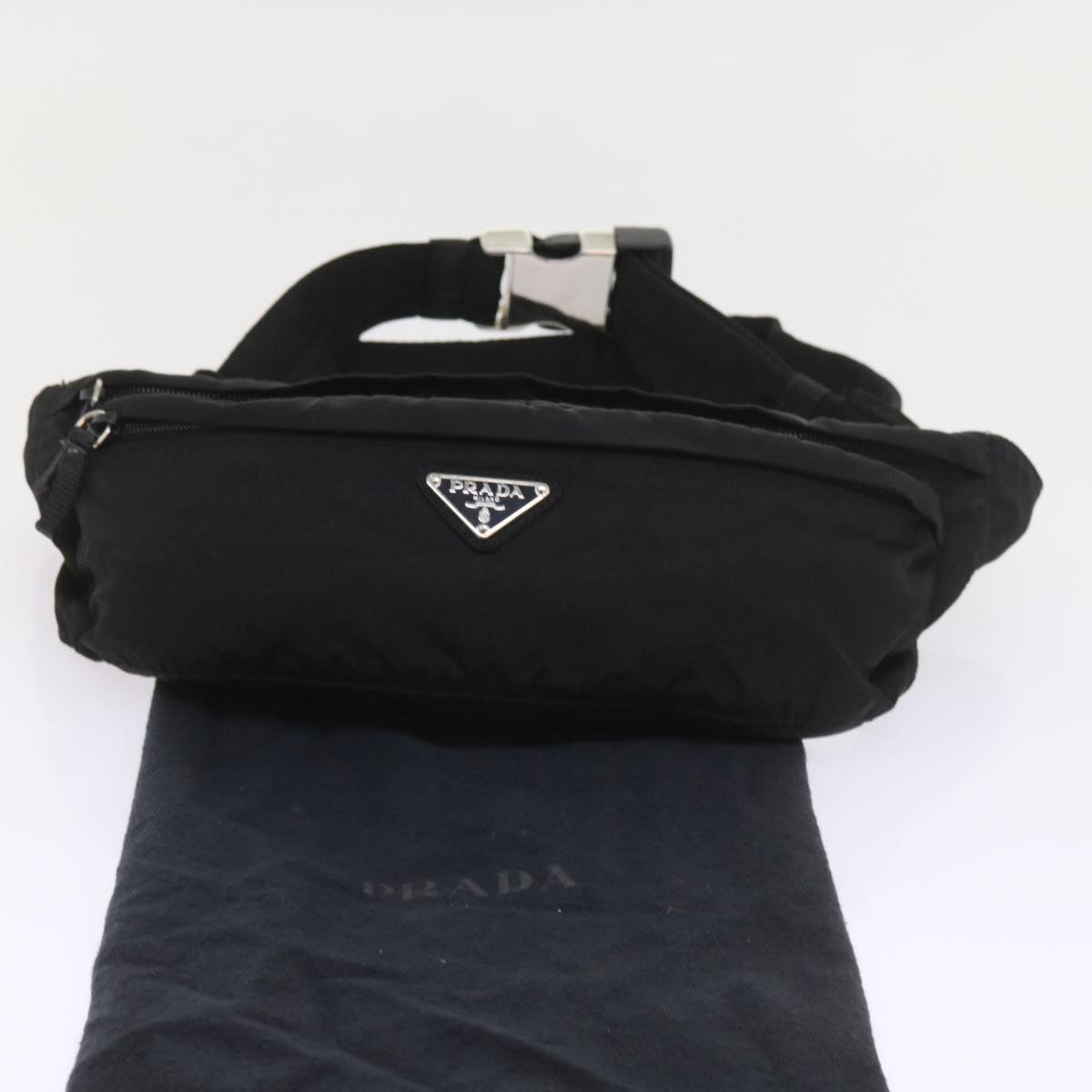 PRADA Waist bag Nylon Black Auth ki3641