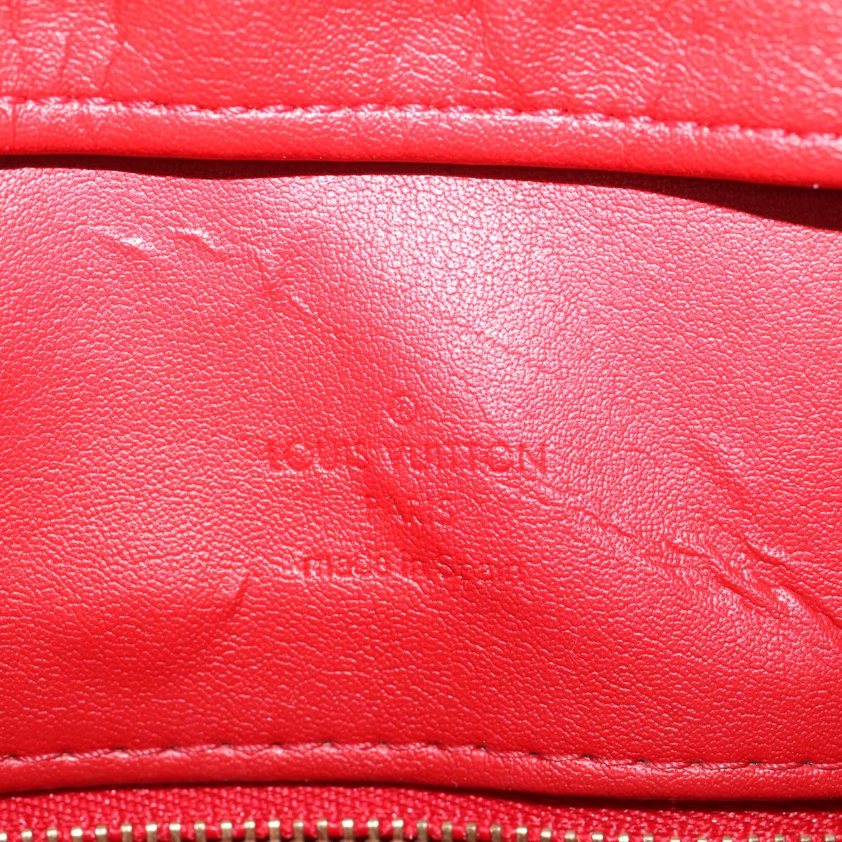 LOUIS VUITTON Monogram Vernis Houston Hand Bag Red M91092 LV Auth ki3650
