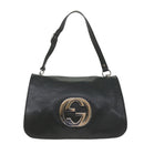 GUCCI Interlocking Shoulder Bag Leather Black 115746 Auth ki3687-13