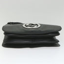 GUCCI Interlocking Shoulder Bag Leather Black 115746 Auth ki3687-5