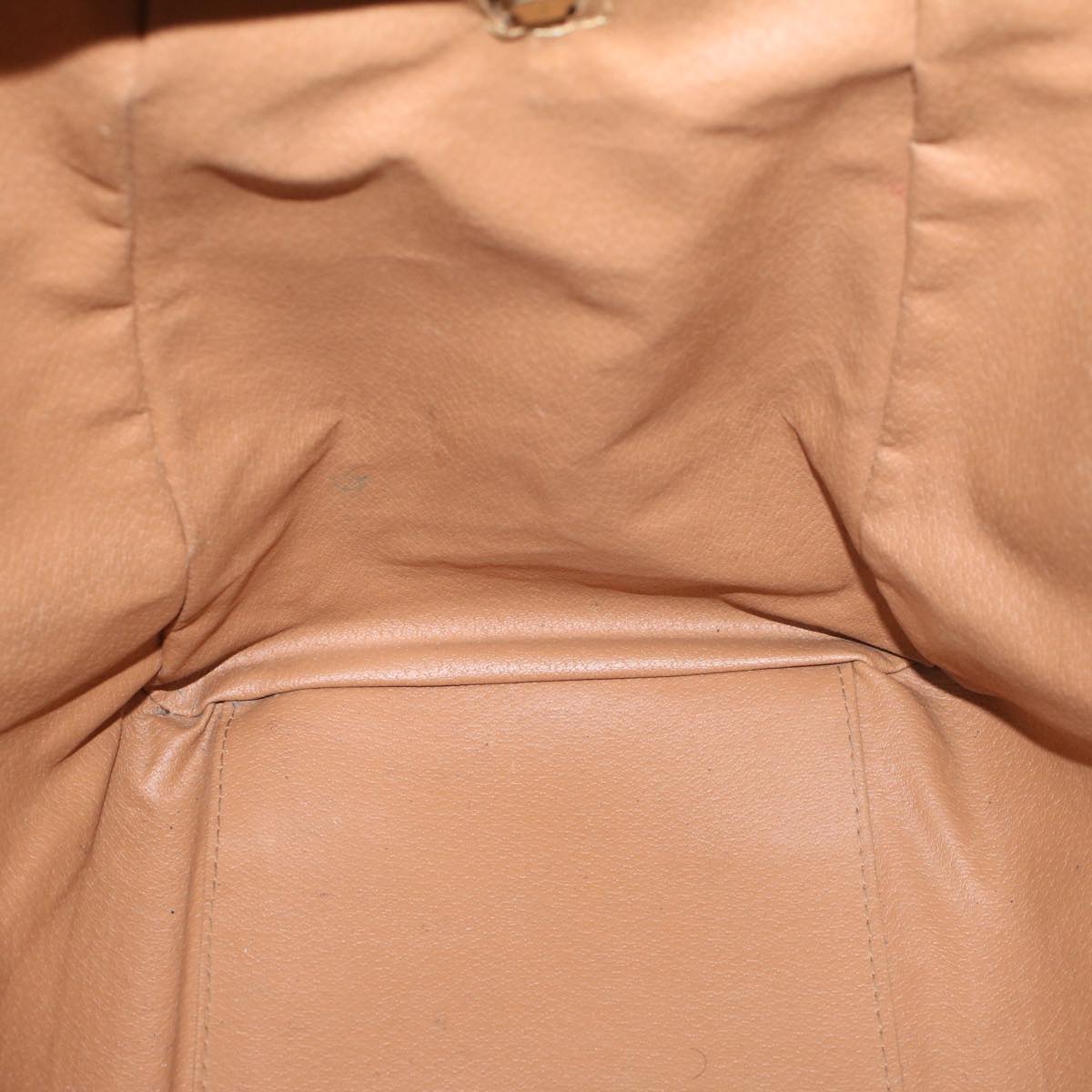CELINE Macadam Canvas Boston Bag PVC Leather Brown Auth ki3691