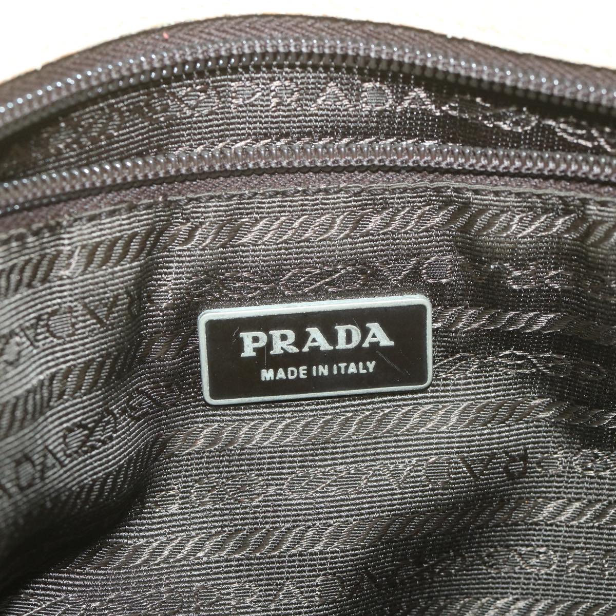 PRADA Shoulder Bag Canvas Leather Beige Brown Auth ki3765