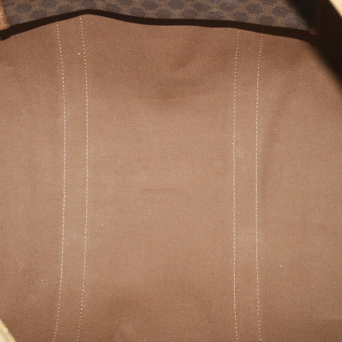 CELINE Macadam Canvas Boston Bag PVC Leather Brown Auth ki3775