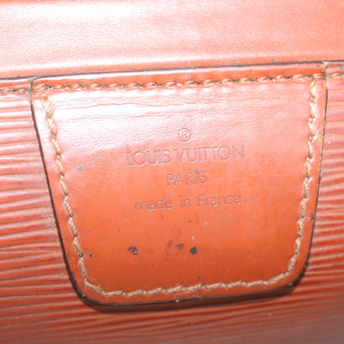 LOUIS VUITTON Epi Serviette Fermoir Briefcase Brown LV Auth ki3816