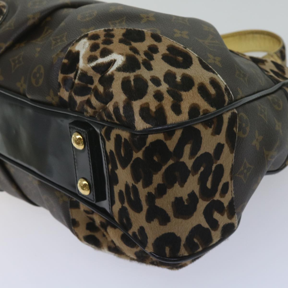 LOUIS VUITTON Monogram Leopard Polly Shoulder Bag M95282 LV Auth ki3824